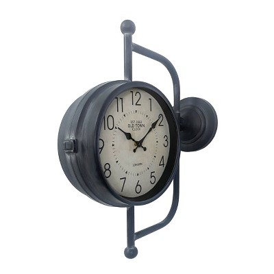 VIP Metal 21 in. Black Wall Mounted Clock