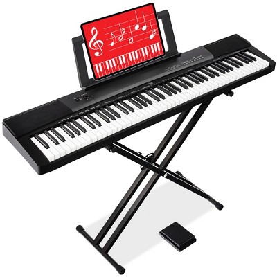 Best Choice Products 61-key Beginners Complete Electronic Keyboard Piano  Set W/ Lcd Screen, Lighted Keys - Black : Target