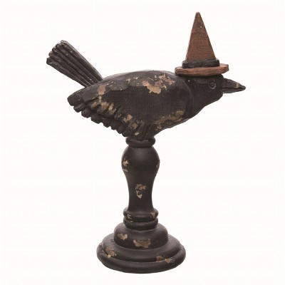Transpac Resin Multicolor Halloween Finial Crow Figurine