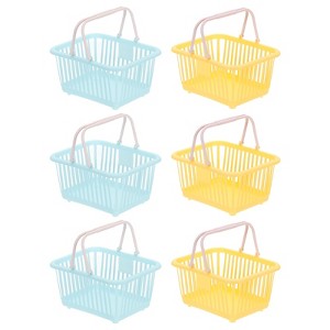Unique Bargains Plastic Grocery Shopping Toy Organizing Mini Decorative Baskets 6.3" x 3.5" x 5.1" 6 Pcs - 1 of 4