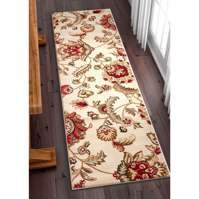 Well Woven Grand Garden Floral Oriental Modern Formal Traditional Transitional Soft Ivory Area Rug, 3 of 8