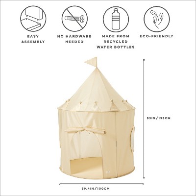 Beige Recycled Fabric Castle Play Tent for Toddlers