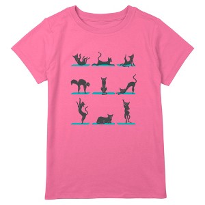 Girl's Lost Gods Relax Yoga Cat T-Shirt - 1 of 3