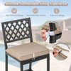 Tangkula 4 PCS Chairs Metal Bar Stools Patio Bar Height Dining Chairs Black & Beige - 2 of 4