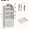 71" Armed Bookcase Cabinet - Wood Storage w/ Doors & Drawers, Farmhouse Display Case for Office & Living Room - 4 of 4