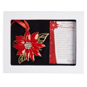 The Lakeside Collection Traditional Gift Box Ornaments - Poinsettia - 1 of 2