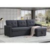 TiramisuBest Dark Gray Elegant Storage Sofa with Pull-Out Chaise, Twin Sleeper, Removable Cushions, Living Room Furniture - 3 of 4