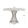 47'' Modern High Gloss Faux Marble Round Dining Table with Stainless Steel Base, Contemporary Kitchen or Dining Room Table – The Pop Home - 4 of 4