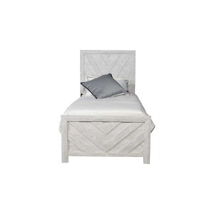 Twin Size Wooden Platform Bed with Headboard for Bedroom - 1 of 4