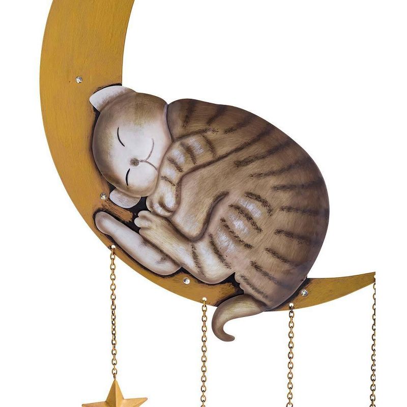 Wind & Weather Lighted Hanging Metal Moon with Animals Indoor/Outdoor Decoration - Cat, 4 of 5