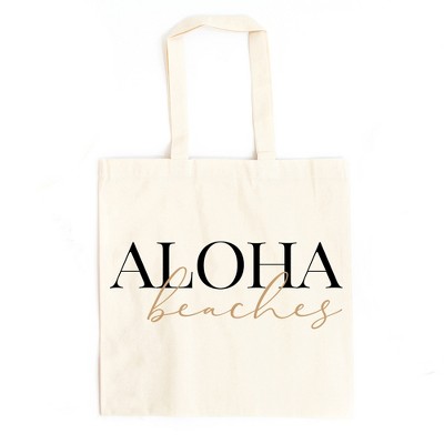 City Creek Prints Aloha Beaches  Canvas Tote Bag - 15x16 - Natural