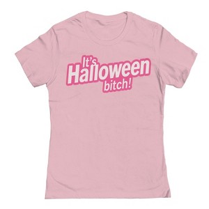 Rerun Island Women Its Halloween Bitch Short Sleeve Graphic Cotton T-Shirt - 1 of 4