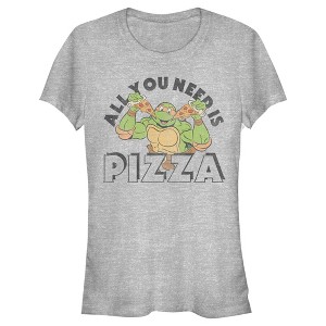 Juniors Womens Teenage Mutant Ninja Turtles All You Need is Pizza Raphael T-Shirt - 1 of 4