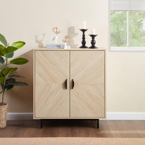 CENGHU Storage Cabinet with 2 Doors, Modern Buffet Sideboard Cabinet, Wood Grain Decoratio Cabinet with for Bedroom, Living Room, Kitchen, Enterway - 1 of 4