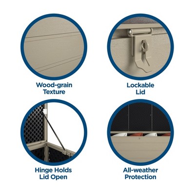 Cosco Extra Large Tan Lockable Plastic Deck Box