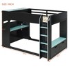 Full Size Loft Bed Gaming Bed with Height-adjustable Desk, Drawers, Storage Compartments, Hanging Rod & RGB Lights - ModernLuxe - 3 of 4