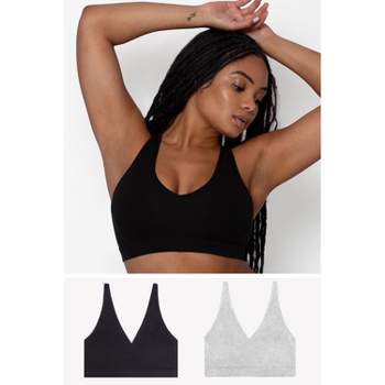 Smart & Sexy Women's Stretchiest Ever Scoop Neck Bralette 4 Pack  Tuscany/tuscany/black/black S/m : Target