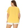 Agnes Orinda Women's Plus Size Pin Dots Notched V-Neck Dressy Trendy Fashion Casual Summer Blouses - 4 of 4