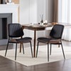 TIRAMISUBEST Mid Century Modern Dining Chairs Set of 2, Faux Leather Accent Two-Tone Kitchen Chairs with 4 Metal Feet - 3 of 4