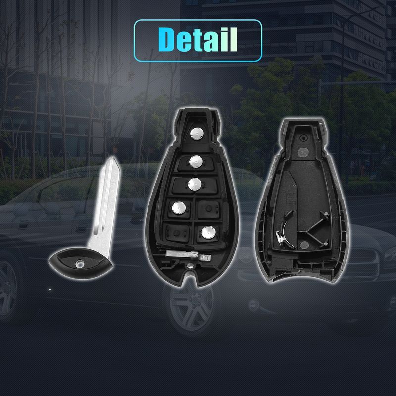 Unique Bargains 5 Button Replacement Key Fob Case Keyless Entry Remote Key Shell Cover for Jeep Grand Cherokee Commander with Blade No Chip Black 1 Pc, 4 of 6
