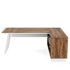 Resenkos Computer Desk, Office Desk, Study Desk,71" Executive Desk, Modern L-Shaped Computer Desk with Cabinet,Rustic Brown & White - 4 of 4