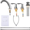Coucheta 8" Widespread Bathroom Faucets - 3-Hole Design with Pop-Up Drain & cUPC Hoses in Multiple Finishes, Single & 2-Pack Options - 3 of 4
