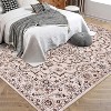 Vintage Medallion Washable Area Rug - Non-Slip Low-Profile Indoor Carpet for Living Room, Bedroom & Dining Room - 4 of 4