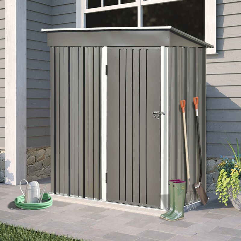 Patio 5ft x 3ft Garden Shed, Metal Lean-to Storage Shed with Lockable Door-ModernLuxe, 1 of 13