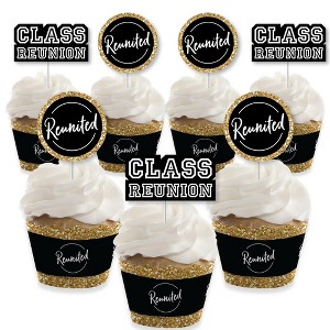 Big Dot of Happiness Reunited - Cupcake Decoration - School Class Reunion Party Cupcake Wrappers and Treat Picks Kit - Set of 24 - 1 of 4