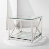 Hayward Chrome End Table With Glass Top - FOX9008A - Chrome - Safavieh Couture - 2 of 4
