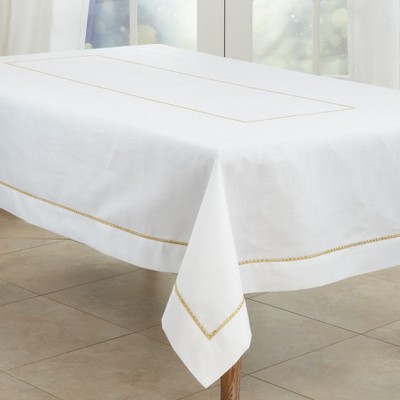 Saro Lifestyle Embroidered Border Tablecloth - Thumbnail 2