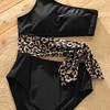PATPAT Family Matching Leopard Print Swimsuits One Shoulder Cutout Colorblock One Piece Swimwear Swim Trunks Shorts - 4 of 4