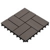 vidaXL 11 pcs Decking Tiles WPC 11.8"x11.8" 1 sqm Dark Brown - 3 of 4