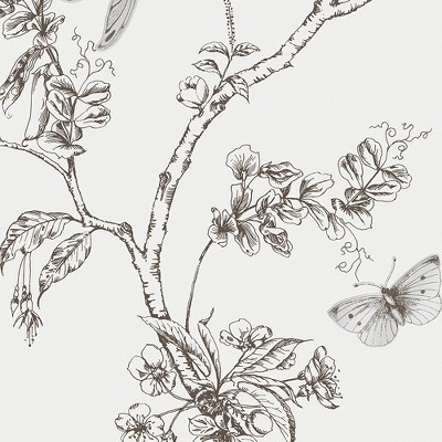 White and Black Nature Trail 3D Butterfly Wallpaper