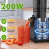 Kismile 200W Slow Juicer with 4.35" Wide Chute, 60 RPM & 65dB Ultra-Quiet, Stainless Steel Housing, Includes 800ml Juice Cup & 600ml Pulp Container - 3 of 4