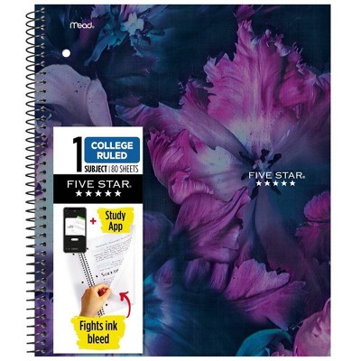 Five Star Fashion Notebook 80ct Night Blooms