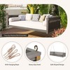 CAVINAS Twin Size Outdoor Swing Bed with Ropes,Wooden Porch Swing for Backyard - 4 of 4