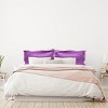 PiccoCasa Satin Silky Oxford Machine Washable Envelope Closure Euro Sham Pillowcases 2 Pcs - 2 of 4