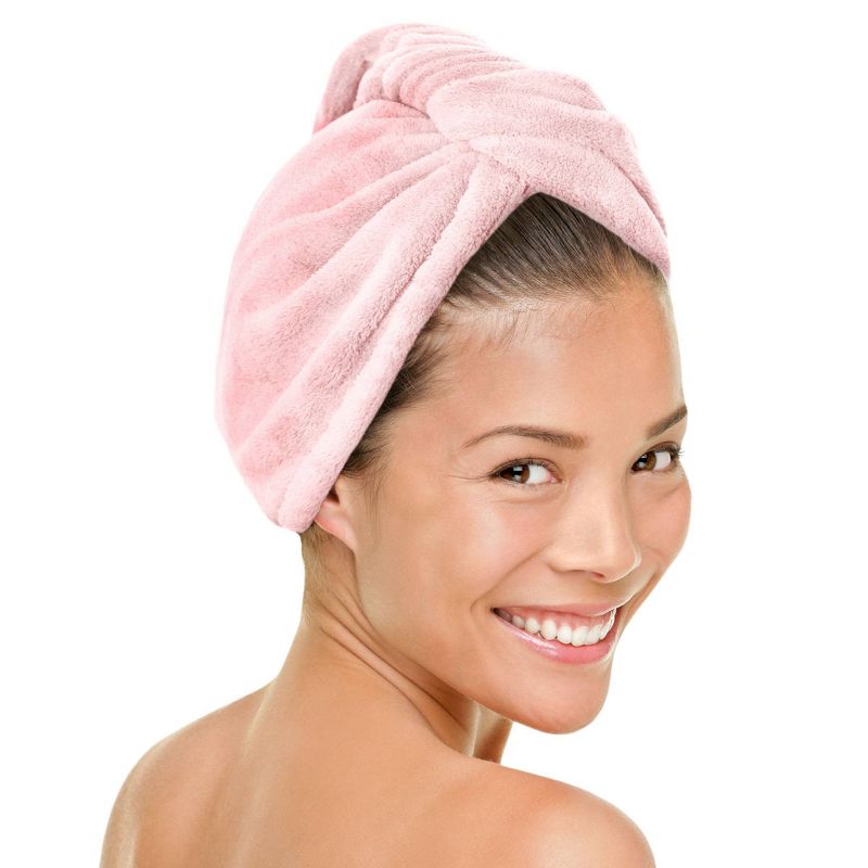MICRODRY 2pk Ultra Absorbent Quick Drying Hair Towel/Hair Turban, 2 of 5