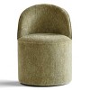 Best Home Office Chair with Wheels Chenille Barrel Upholstered Office Chair Armless for Home Office,Living Room-Tanpinhause - 4 of 4