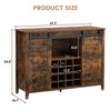 Farmhouse Wine Bar Cabinet with Sliding Barn Door, 47" Kitchen Bar Cabinet with Wine & Glass Rack, Storage Shelves, for Dining Room, Living Room - 3 of 4