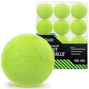 GoSports GS 40 Q-Foam Pickleballs - Quiet Foam Balls for Indoor or Outdoor Practice - 12 Pack - Green - 1 of 4