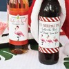 Big Dot of Happiness Flamingle Bells - Tropical Flamingo Christmas Decorations for Women and Men - Wine Bottle Label Stickers - Set of 4 - 2 of 4