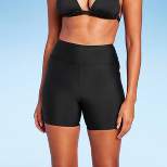 Women's High Waist 5" Inseam Swim Bike Shorts - Kona Sol™ Black