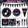 Hachikiko 180 Pcs Music Party Supplies - Music Theme Birthday Party Decorations for Girls - Banner, Plates, Cups, Napkins, Cutlery (Serves 24) - 2 of 4