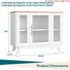 36" Modern Sideboard Buffet Cabinet w/ Storage, Wooden Storage Cabinet w/ Fluted Tempered Glass Doors & Adjustable Shelf, Coffee Bar Console Table - 3 of 4