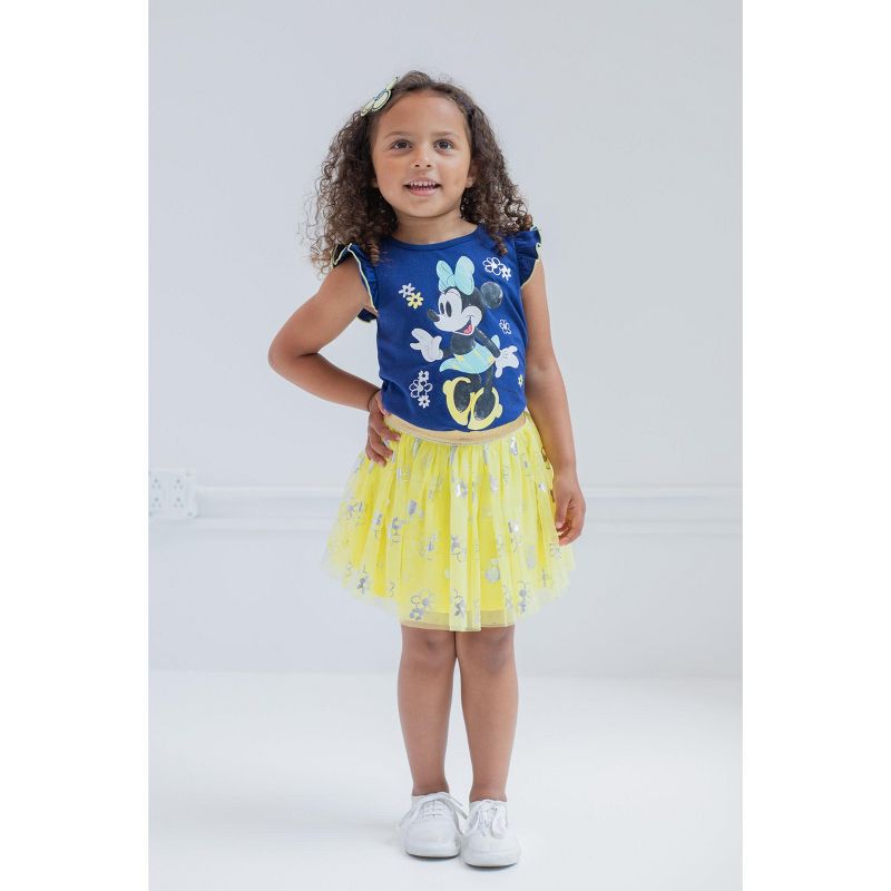 Disney Descendants Uma Audrey Evie Minnie Mouse Girls T-Shirt Skirt and Headband 3 Piece Outfit Set Toddler to Big Kid, 2 of 8