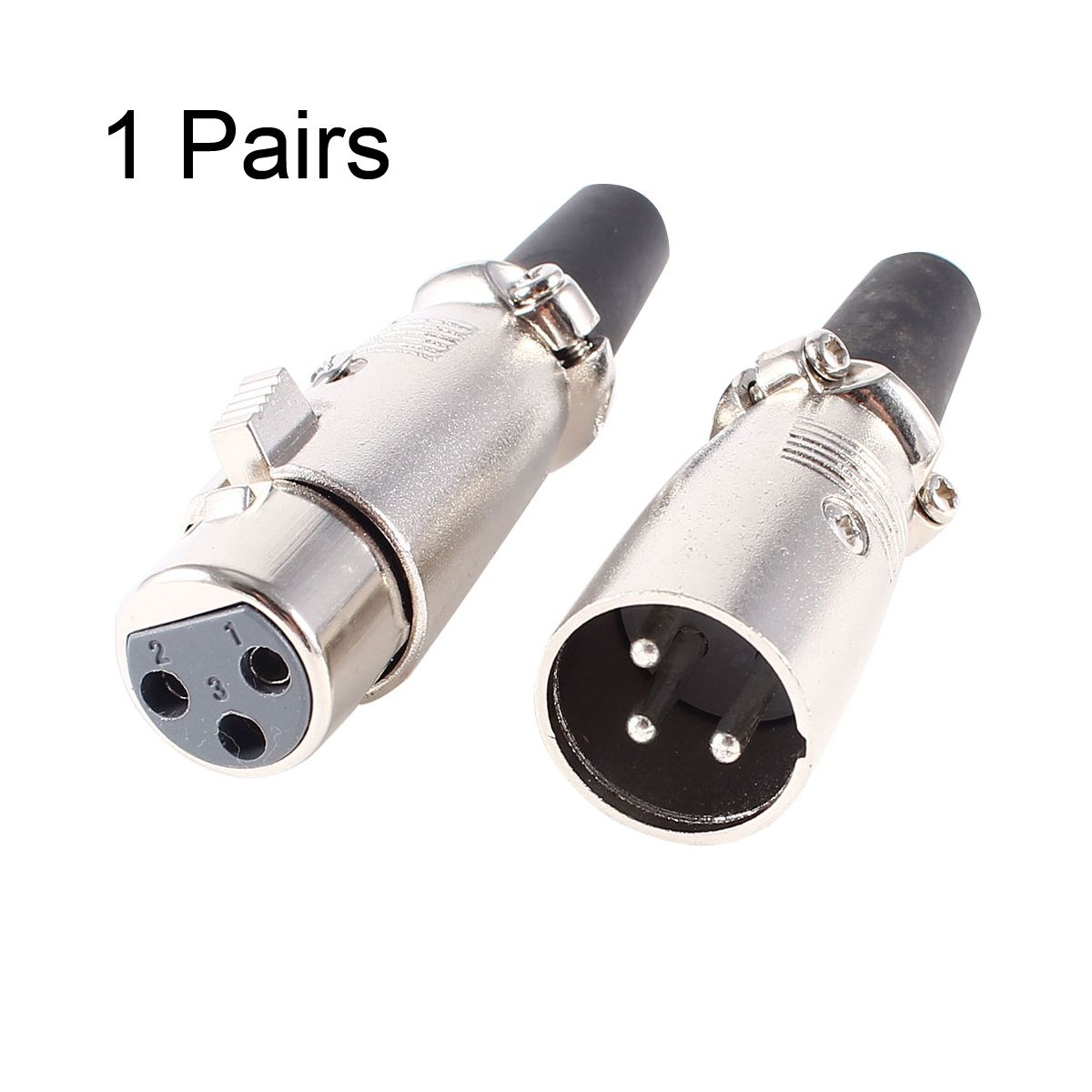 Unique Bargains Metal Silver Tone Audio Adapter 1 Pair - thumbnail 2