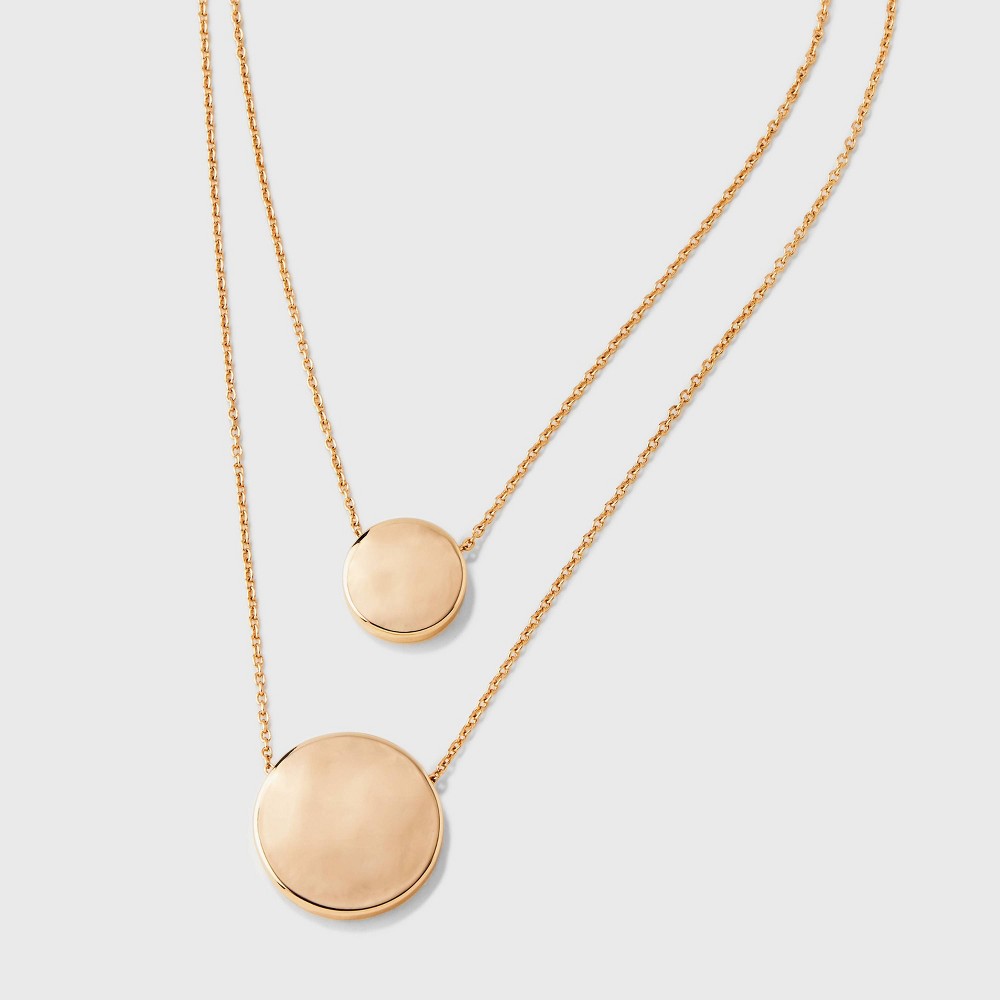 Coin Pendant Chain Multi-Strand Necklace - A New Day™ Gold (See Image)
