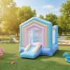 Gymax Kids Inflatable Portable Bounce House with Slide Basketball Hoop Manual Pump Handrails - 3 of 4